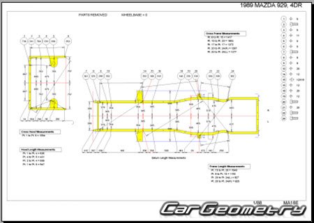 Mazda Luce (HC) 1986-1991 (RH Japanese market) Body dimensions