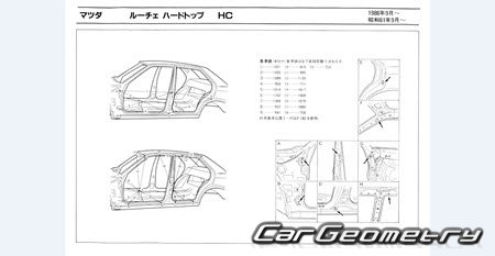 Mazda Luce (HC) 1986-1991 (RH Japanese market) Body dimensions