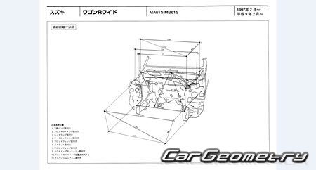 Suzuki Wagon R Wide (MA61S MB61S) 1997-1999 (RH Japanese market) Body dimensions