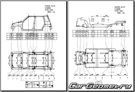 Suzuki Alto 1990-1994 (RH Japanese market) Body dimensions