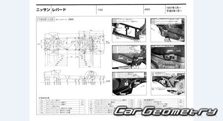 Nissan Leopard (JY33) 1996-1999 (RH Japanese market) Body dimensions
