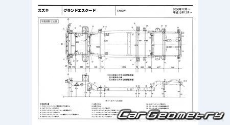 Suzuki Grand Escudo (TX92W) 2000-2005 (RH Japanese market) Body dimensions