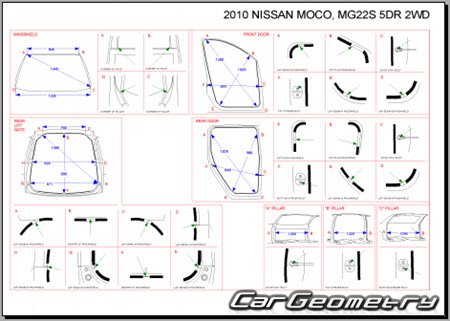 Nissan Moco (MG22S) 2006-2011 (RH Japanese market) Body dimensions