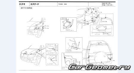 Suzuki Escudo (TD54W TD94W) 2005-2014 (RH Japanese market) Body dimensions