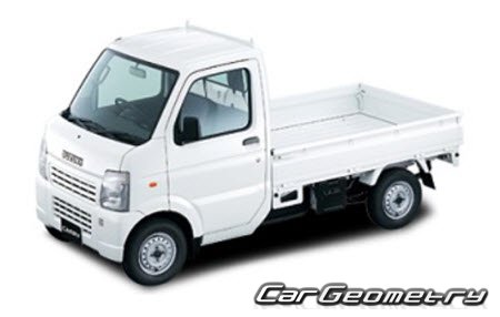 Кузовные размеры Suzuki Carry Truck (DA63T DA65T) 2000-2013, Размеры кузова Сузуки Кэрри Трак