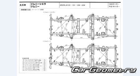 Suzuki Jimny & Jimny Sierra 1995-1998 (RH Japanese market) Body dimensions