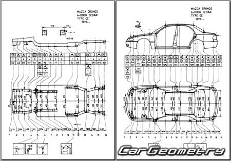 Mazda Cronos & Efini MS-6 (GE) 1991-1994 (RH Japanese market) Body dimensions