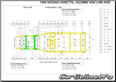 Nissan Vanette (S20) 1994-1999 (RH Japanese market) Body dimensions