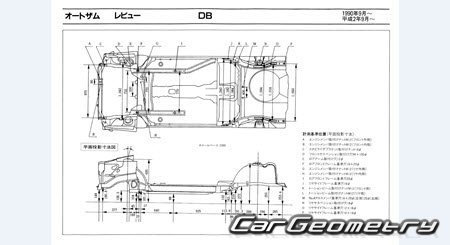 Mazda Autozam Revue (DB) 1990-1997 (RH Japanese market) Body dimensions