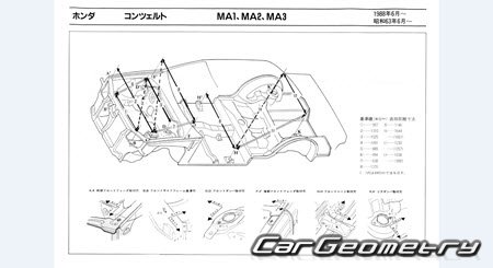 Honda Concerto (MA1 MA2 MA3) 1987-1992 (RH Japanese market) Body dimensions