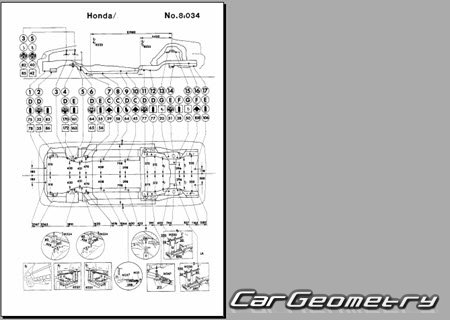 Honda Prelude (BA8 BA9 BB1 BB4) 1992-1996 (RH Japanese market) Body dimensions
