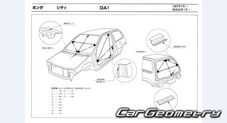 Honda City (GA1 GA2) 1987-1994 (RH Japanese market) Body dimensions