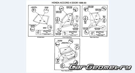 Honda Accord & Vigor (CA) 1985-1989 (RH Japanese market) Body dimensions