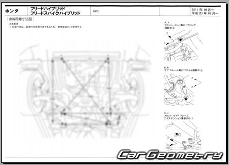 Honda Freed Hybrid (GP3) 20112016 (RH Japanese market) Body dimensions