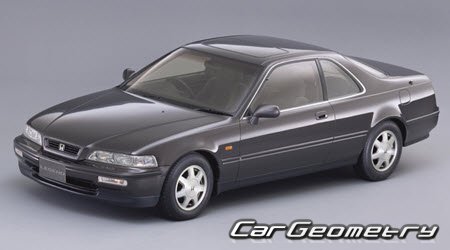 Кузовные размеры Honda Legend (KA8) 1990-1996, Размеры кузова Хонда Легенд