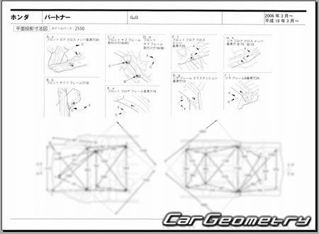 Honda Partner (GJ3) 2006-2010 (RH Japanese market) Body dimensions