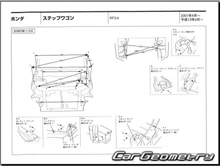 Honda StepWGN (RF3-RF8) 2001-2005 (RH Japanese market) Body dimensions