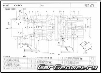 Honda Insight (ZE2) 2009-2014 (RH Japanese market) Body dimensions