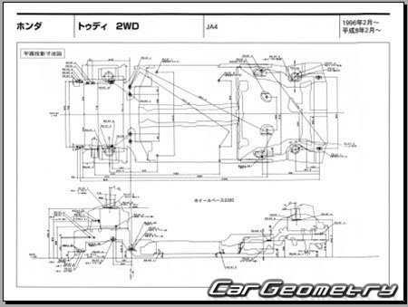 Honda Today (JA4 JA5) 1993-1998 (RH Japanese market) Body dimensions