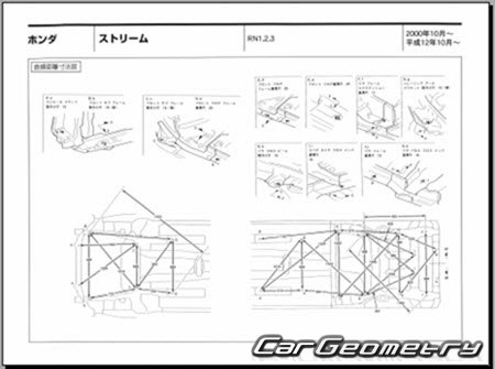 Honda Stream (RN1-RN5) 2000-2006 (RH Japanese market) Body dimensions