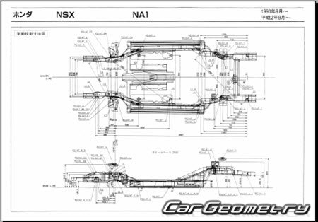 Honda NSX (NA1) 19902001 (RH Japanese market) Body dimensions