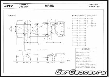 Nissan Skyline (R31) 1985-1989 (RH Japanese market) Body dimensions