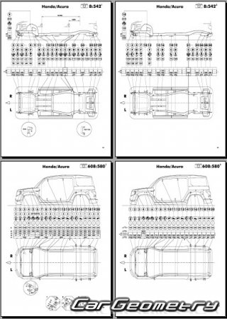 Honda Element (YH2) 2003-2005 (RH Japanese market) Body dimensions