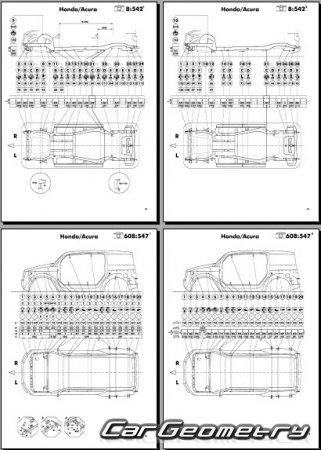 Honda Element (YH2) 2003-2005 (RH Japanese market) Body dimensions