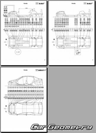 Honda Civic Ferio (ES1 ES2 ES3) 2000-2006 (RH Japanese market) Body dimensions