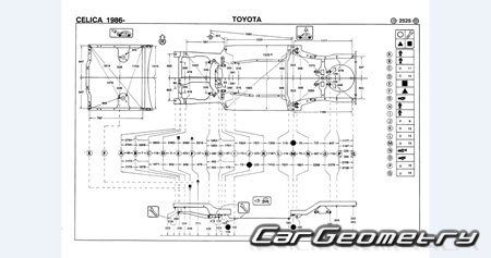 Toyota Celica (T160) 1985-1989 (RH Japanese market) Body dimensions