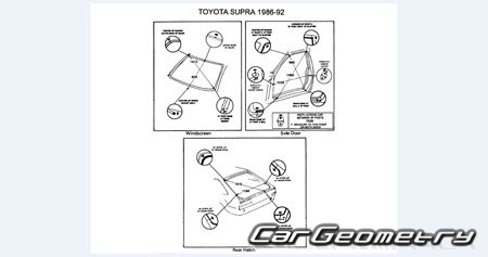 Toyota Supra (GA70 MA70) 1986-1993 (RH Japanese market) Body dimensions