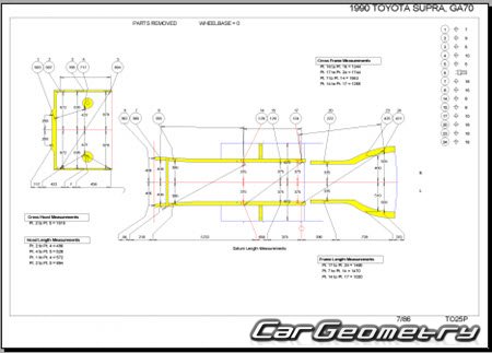 Toyota Supra (GA70 MA70) 1986-1993 (RH Japanese market) Body dimensions