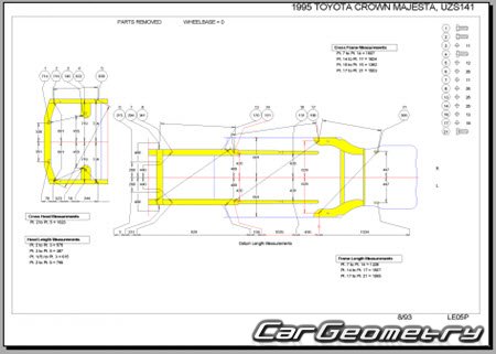 Toyota Crown Majesta (S140) 1991-1995 (RH Japanese market) Body dimensions