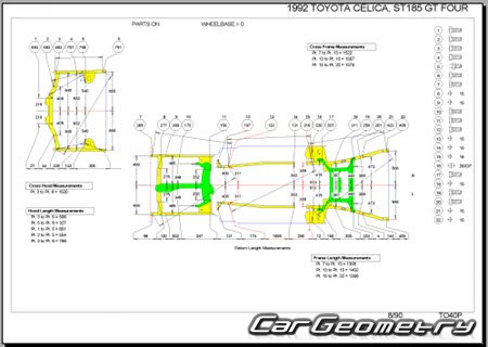 Toyota Celica (T18#) 1989-1993 (RH Japanese market) Body dimensions