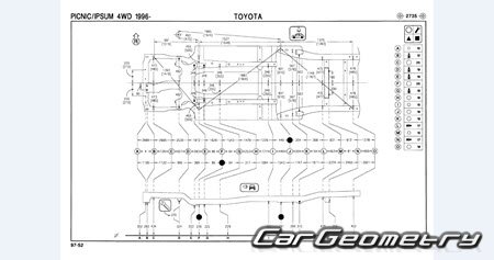   Toyota Ipsum 1996-2001 (RH Japanese market) Body dimensions