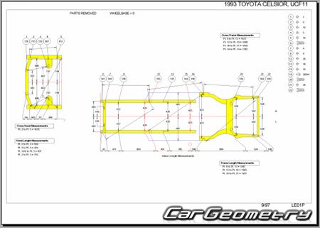 Toyota Celsior (UCF10 UCF11) 1989-1994 (RH Japanese market) Body dimensions