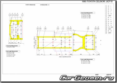 Toyota Celsior (UCF10 UCF11) 1989-1994 (RH Japanese market) Body dimensions