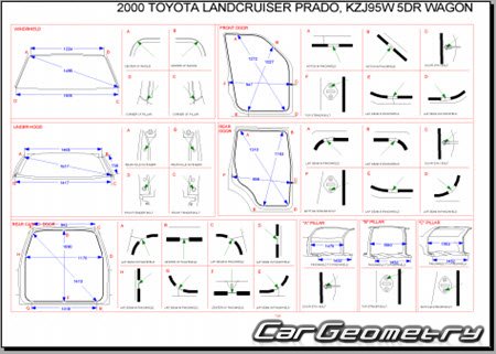 Toyota Land Cruiser Prado 90 19962002 (RH Japanese market) Body dimensions