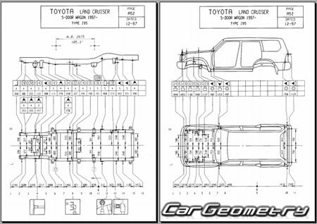 Toyota Land Cruiser Prado 90 19962002 (RH Japanese market) Body dimensions