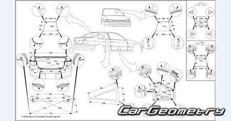 Toyota Cavalier (TJG00) 1996-2000 (RH Japanese market) Body dimensions