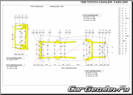 Toyota Cavalier (TJG00) 1996-2000 (RH Japanese market) Body dimensions