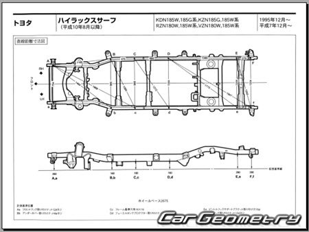 Toyota Hilux Surf (N180) 1998-2002 (RH Japanese market) Body dimensions