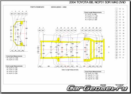    Toyota bB (NCP3#) 2000-2005 (RH Japanese market) Body dimensions
