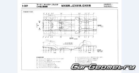 Toyota Mark II (X80) 1988-1992 (RH Japanese market) Body dimensions