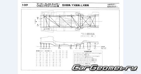 Toyota Chaser (X80) 1988-1992 (RH Japanese market) Body dimensions