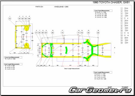 Toyota Chaser (X80) 1988-1992 (RH Japanese market) Body dimensions