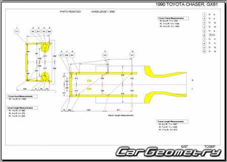 Toyota Chaser (X80) 1988-1992 (RH Japanese market) Body dimensions