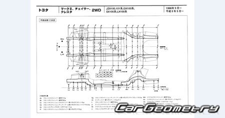 Toyota Chaser (X100) 19962001 (RH Japanese market) Body dimensions