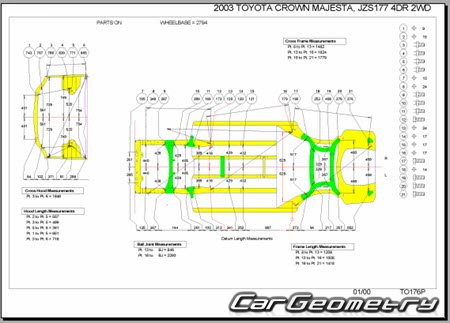 Toyota Crown Majesta (S170) 1999-2004 (RH Japanese market) Body dimensions