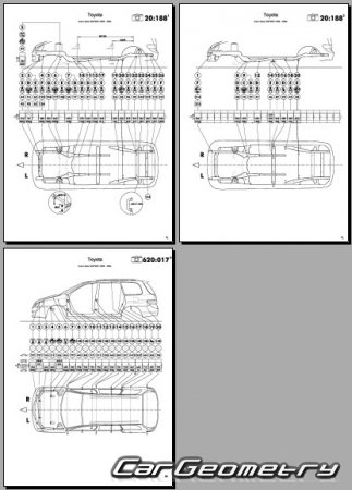 Toyota Gaia (XM1# CM1#) 1998-2004 (RH Japanese market) Body dimensions